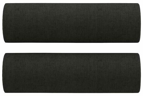 2 személyes fekete szövet kanapé díszpárnákkal 140 cm