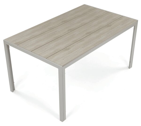 Kerti asztal 150x89 cm, fém, polywood, bézs, AZT-S1215 CRM