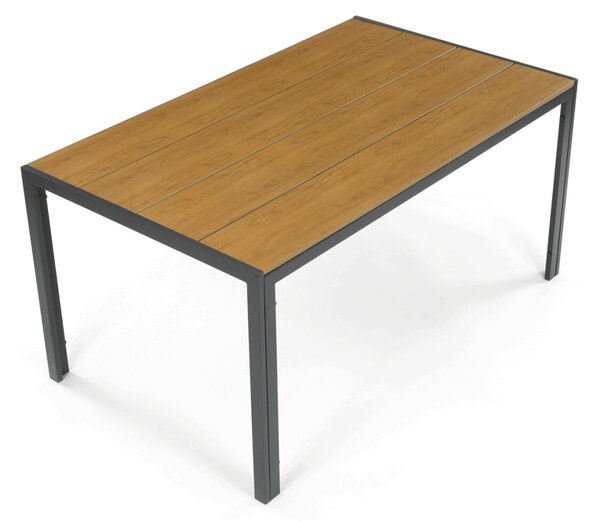 Kerti asztal 150x89 cm, fém, polywood, barna (tölgy), AZT-S1215 OAK