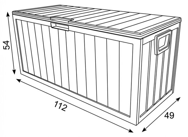 Kerti tároló box 112x49x54 cm, műanyag, bézs, AZB-G2075 CRM