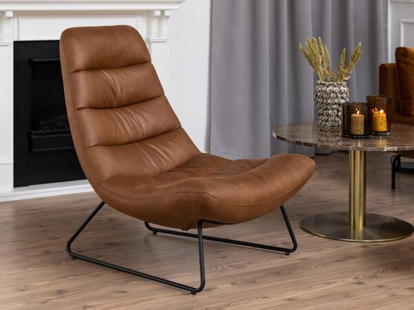 Fotel Norsica 598, Öko-bőr, 97x83x93cm, Barna