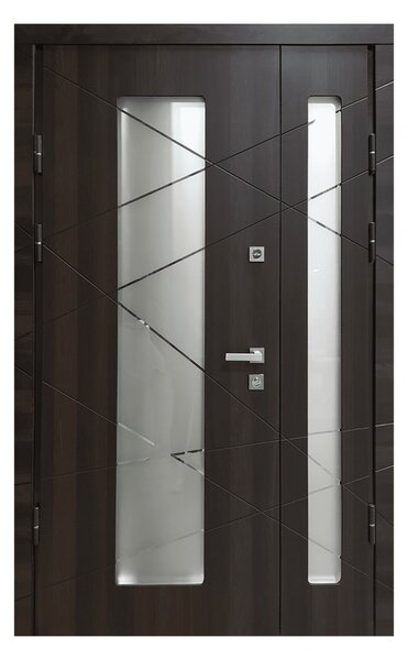 SHIELD Glass Bianco Kültéri acél bejárati ajtó, MDF borítással