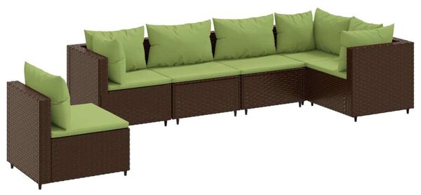 VidaXL Polyrattan Kerti Ülőgarnitúra - 6 Személyes - Barna
