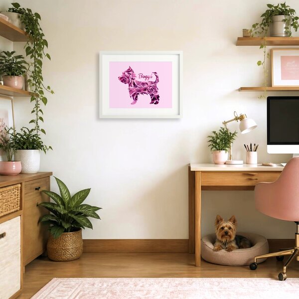 Yorkshire terrier fotógrafika falikép saját névvel