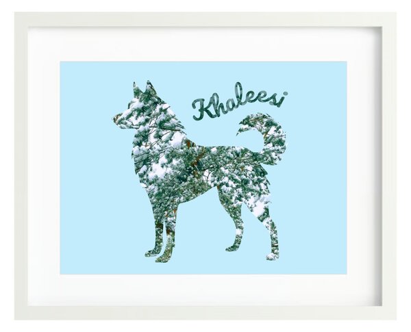 Husky fotógrafika falikép saját névvel