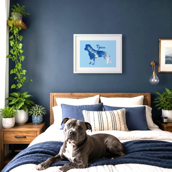 Amerikai staffordshire terrier fotógrafika falikép saját névvel