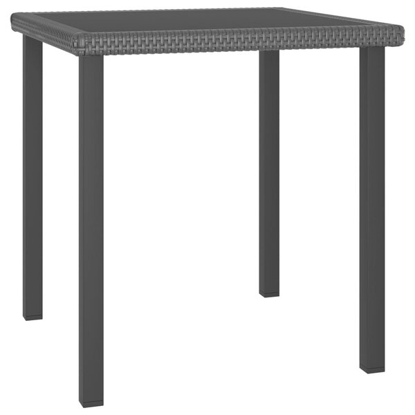 Polyrattan Kerti Étkezőgarnitúra - 3 részes - Fekete