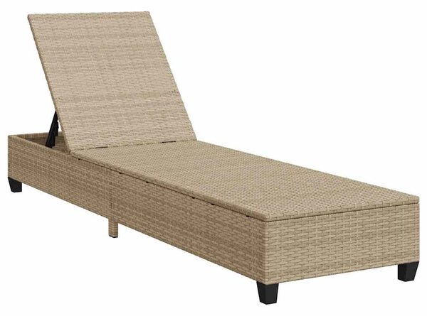 VidaXL bézs polyrattan napozóágy párnákkal 55x200x25,5 cm