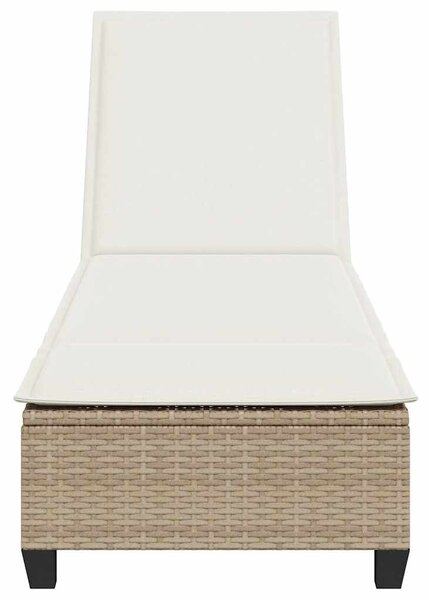 VidaXL bézs polyrattan napozóágy párnákkal 55x200x25,5 cm