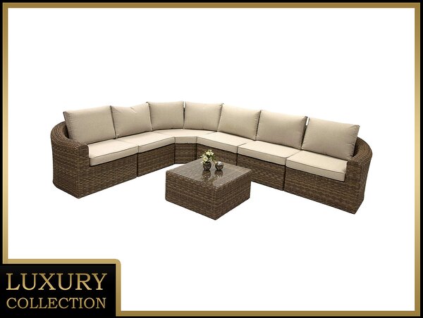 DEOKORK Rattan moduláris készlet sarok BORNEO LUXURY 6 személyes (barna)
