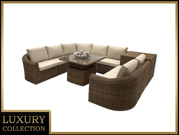DEOKORK Rattan moduláris készlet BORNEO LUXURY 7 személyes (barna)