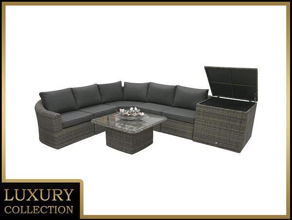DEOKORK Rattan moduláris szett BORNEO LUXURY 5 személyes (szürke)