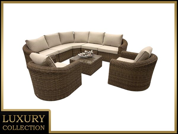 DEOKORK Rattan moduláris készlet sarok BORNEO LUXURY 7 személyes (barna)
