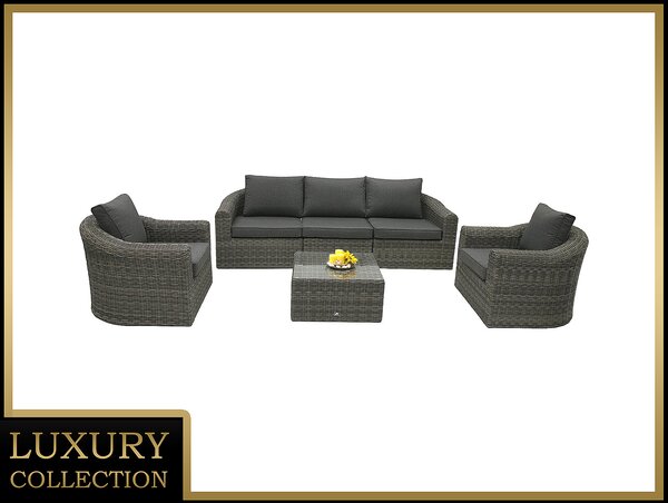 DEOKORK Rattan moduláris készlet BORNEO LUXURY 5 fő részére (szürke)