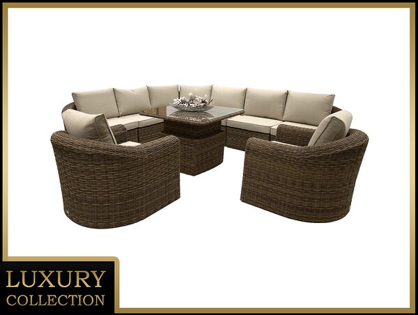 DEOKORK Rattan moduláris készlet sarok BORNEO LUXURY 8 személyes (barna)