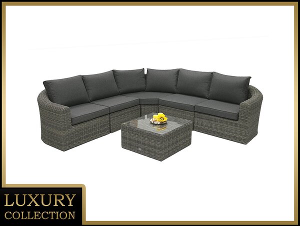 DEOKORK Rattan moduláris szett BORNEO LUXURY 5 személyes (szürke)