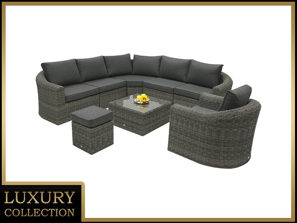 DEOKORK Rattan moduláris szett BORNEO LUXURY 7 személyes (szürke)