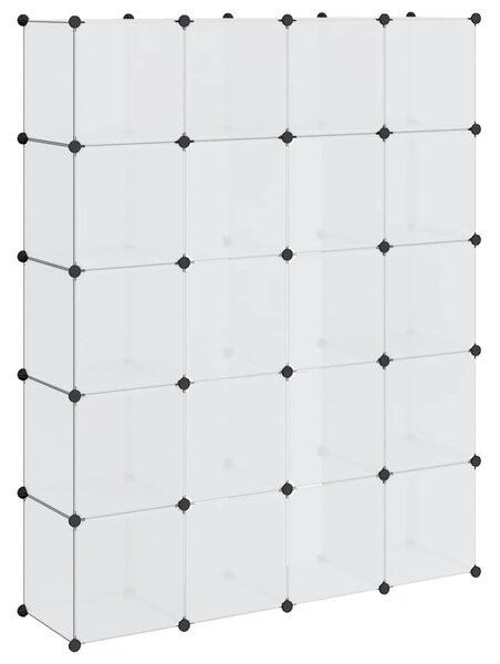 Fehér moduláris szekrény 14 rekesszel 37 x 146 x 180,5 cm