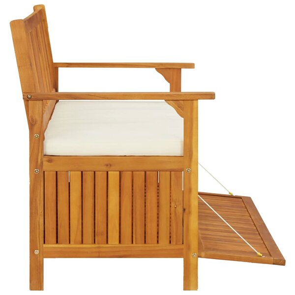 Tömör akácfa kerti XL tárolópad 120 x 63 x 84 cm