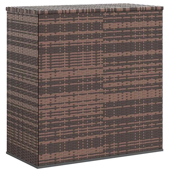 Barna polyrattan kerti párnatartó doboz 100 x 49 x 103,5 cm