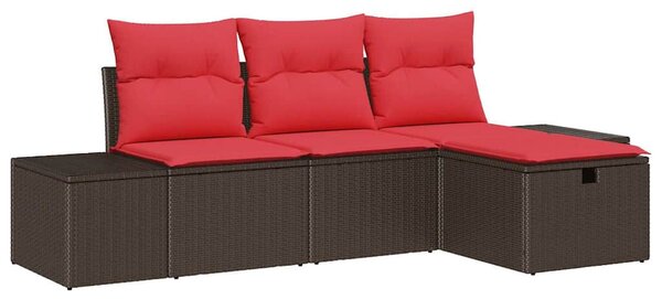 Kerti Kanapé Szett párnával tárolóval 4 pcs polirattan