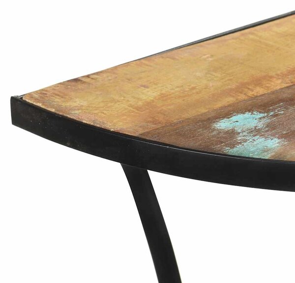Tömör újrahasznosított fa kisasztal 110 x 40 x 77 cm
