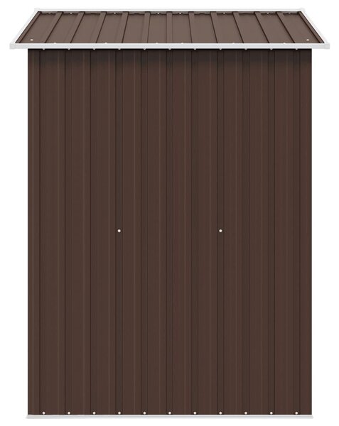 Barna acél kerti fészer 204 x 132 x 186 cm
