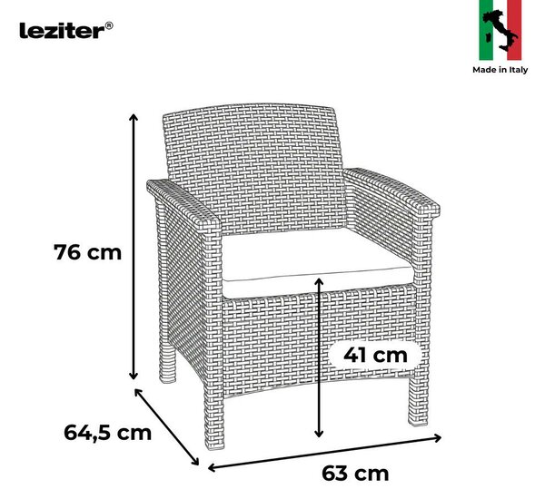 Leziter Venus II 8 személyes kerti bútor garnitúra barna