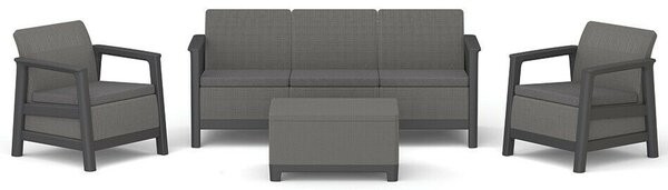 Keter SCANDI LINEA 3 SEATERS SET kerti bútor garnitúra – Mountain Grey / Grafit