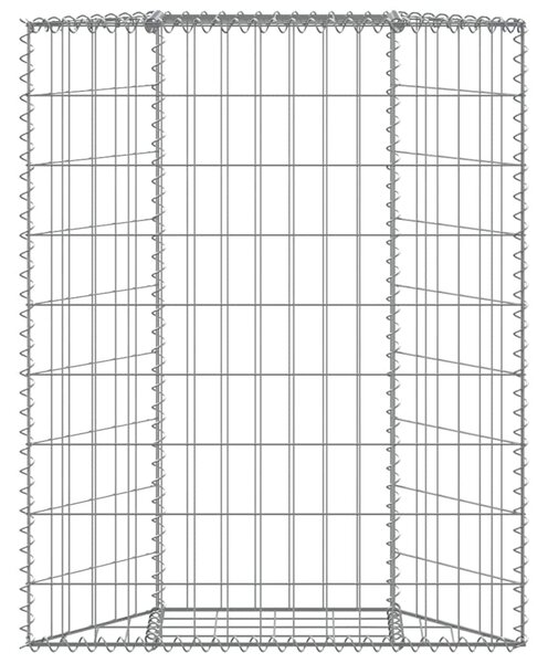 Trapéz alakú horganyzott acél gabion magaságyás 80x20x100 cm