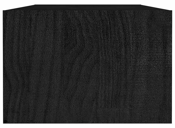 Fekete tömör fenyőfa dohányzóasztal 110 x 50 x 34 cm