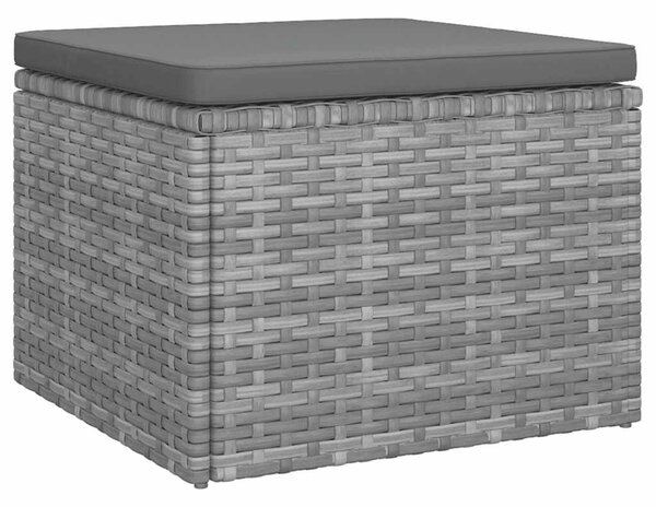 3-személyes szürke polyrattan kanapé tetővel és lábtartóval