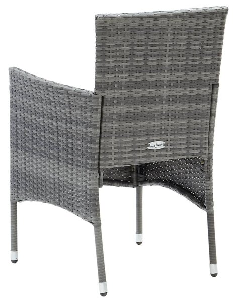 4 db szürke kerti polyrattan étkezőszék