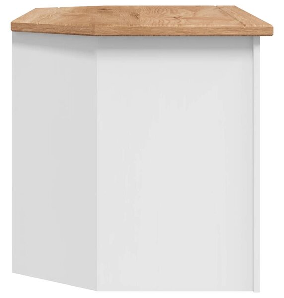 Fehér tömör fenyőfa sarok TV-szekrény 93 x 49 x 49 cm