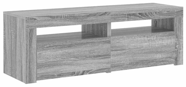 Szürke sonoma színű TV-szekrény LED-lámpákkal 120 x 35 x 40 cm
