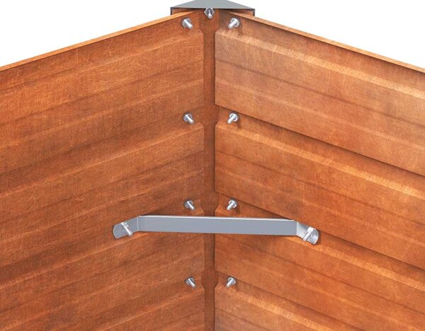 Rozsda színű corten acél kerti magaságyás 129 x 129 x 45 cm