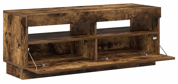 Füstös tölgy színű TV-szekrény LED-világítással 100x35x40 cm