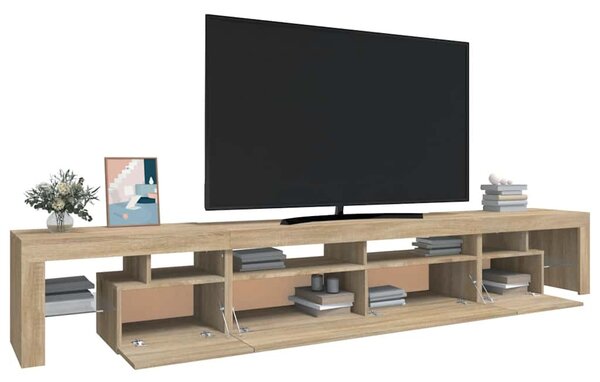 Sonoma tölgy színű TV-szekrény LED-lámpákkal 260x36,5x40 cm