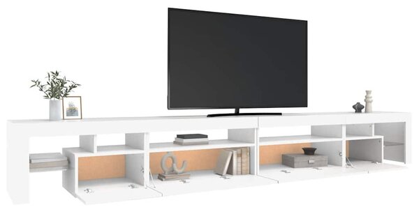 Fehér TV-szekrény LED-lámpákkal 290x36,5x40 cm