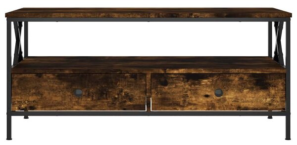 Füstös tölgy színű szerelt fa dohányzóasztal 100 x 51 x 45 cm