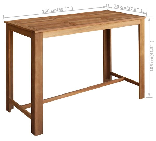 Tömör akácfa bárasztal 150 x 70 x 105 cm