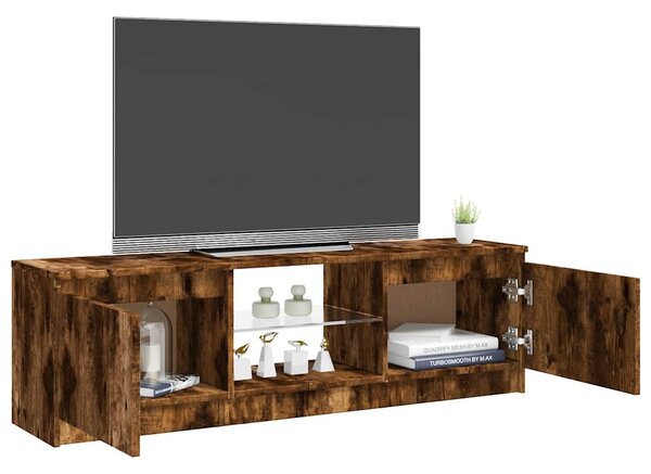 Füstölt tölgy színű TV-szekrény LED lámpákkal 120x30x36 cm