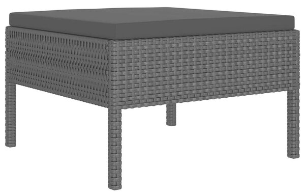 VidaXL 6 részes fekete polyrattan kerti ülőgarnitúra párnákkal