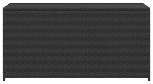 Fekete polyrattan kerti tárolóláda 120 x 50 x 60 cm