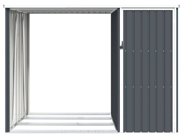 Antracitszürke horganyzott acél kerti tűzifatároló 245x98x159cm