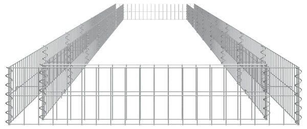 Horganyzott acél gabion magaságyás 800 x 100 x 20 cm