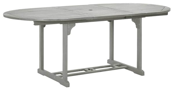 Szürke tömör akácfa kerti asztal 200 x 100 x 75 cm