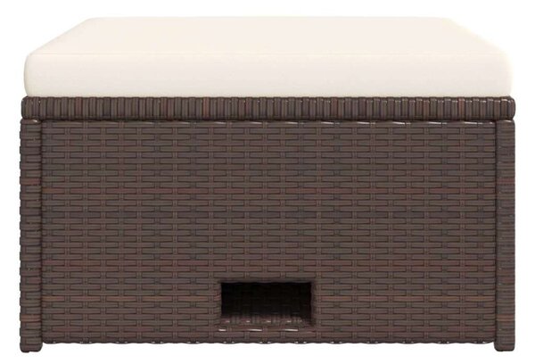 VidaXL 4-részes barna polyrattan kerti bútorszett párnákkal