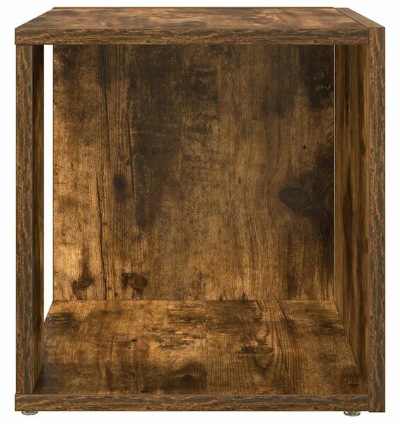 Füstös tölgy színű szerelt fa kisasztal 33 x 33 x 34,5 cm