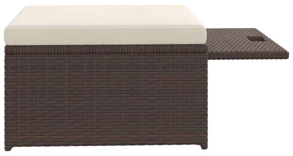 VidaXL 4-részes barna polyrattan kerti bútorszett párnákkal